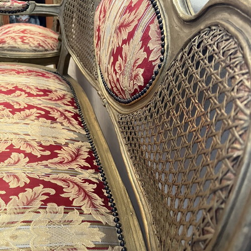 Louis XV classic living room set like new, sofa, armchair & coffee table