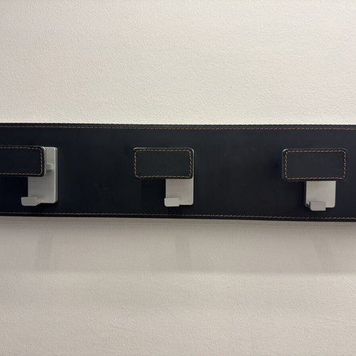 Leather wall hanger used, three hooks