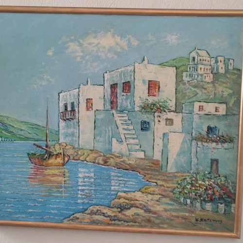 Signed embossed painting like new 62x52 cm