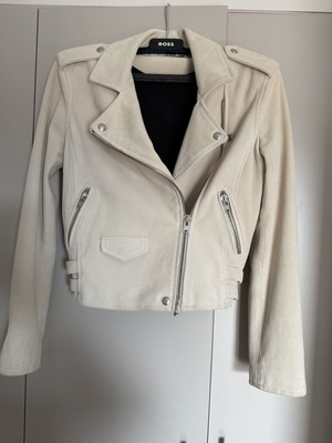 Iro Paris Ashley Suede Leather Biker Jacket Ivory used, lamb leather