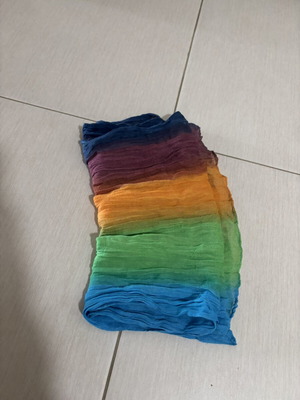 Scarf used, airy and multicolor