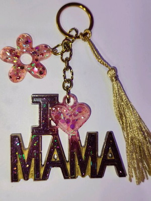 Handmade resin keychain new for Mother's Day