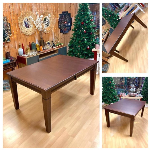 Handmade mahogany dining table, solid wood, 8 seats