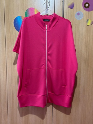 Cardigan with zipper pink like new, size XXL