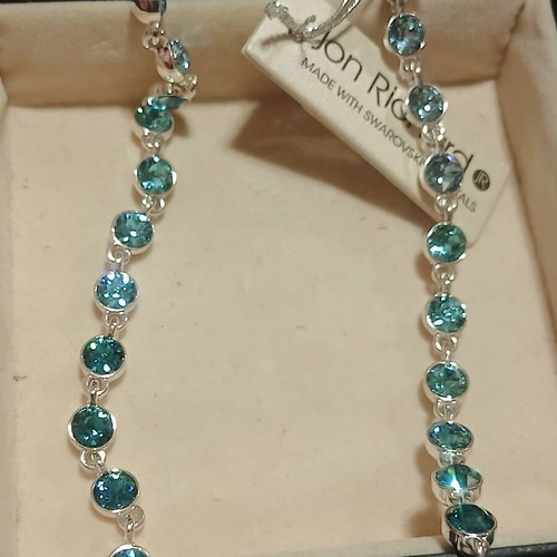 Long earrings with blue Swarovski crystals Jon Richard new