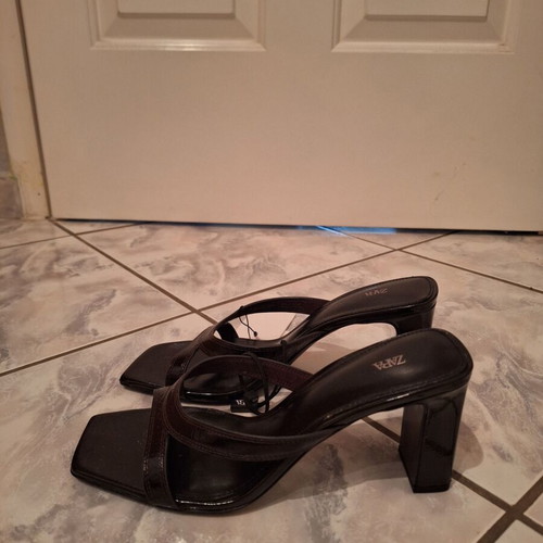 Zara platform sandals new, size 39, purple, 8 cm heel