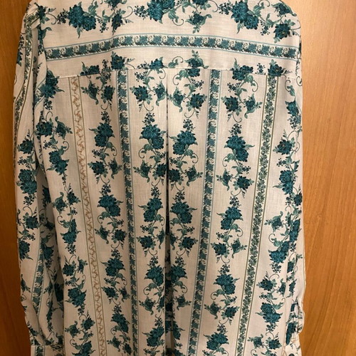 Ciel Concept Romantic Floral Shirt new, white and turquoise