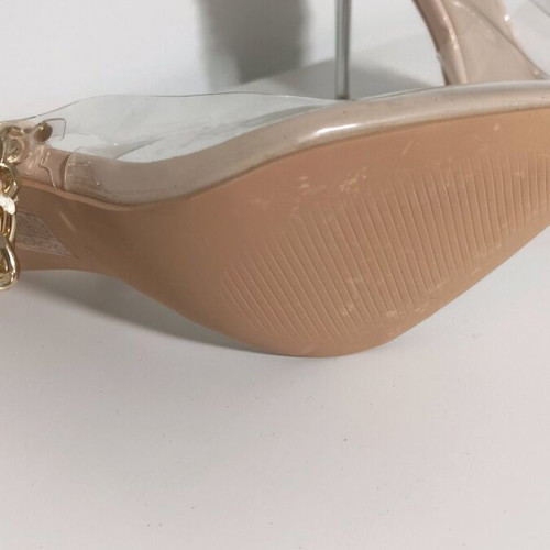 Sandals with transparent details and chain, like new, size 40