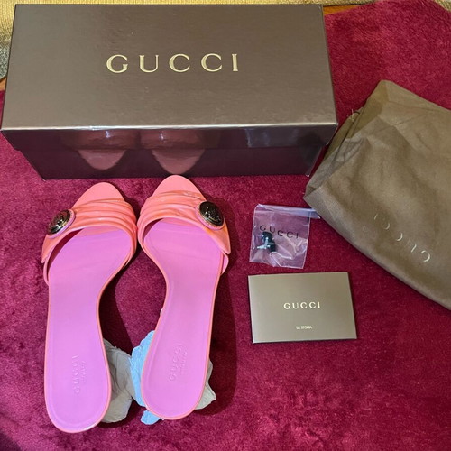 Gucci Margot sandals size 38 like new, sushi pink, 3.5cm heel