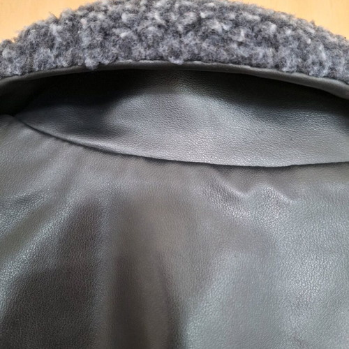 Vintage 1970s biker style jacket like new, faux leather, black