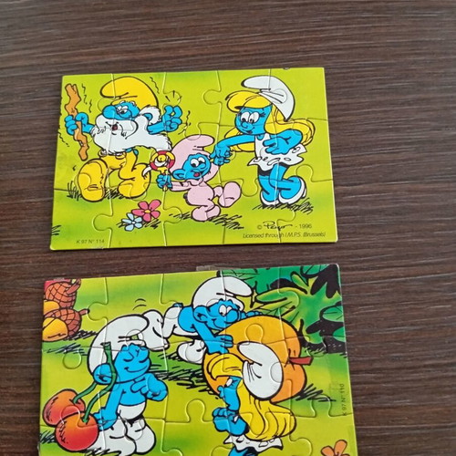 Smurfs puzzles used, set of 2 small puzzles