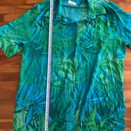Vintage floral loose shirt large like new, green