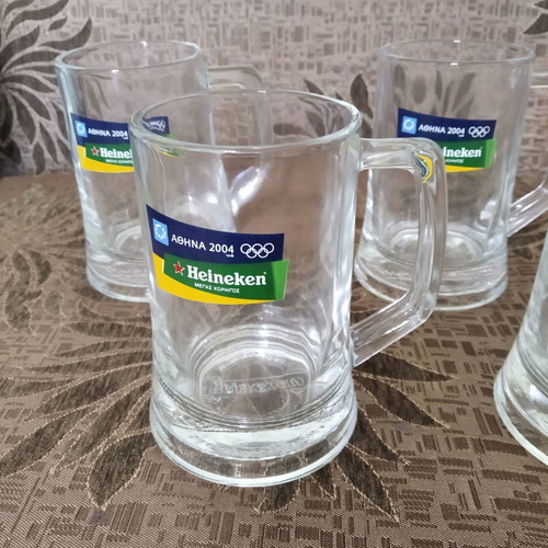 6 pcs Beer glasses 2004 Athens