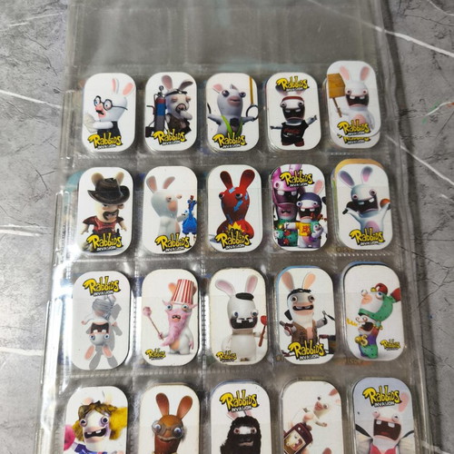 Rabbids metal collectible tags used, collection pack
