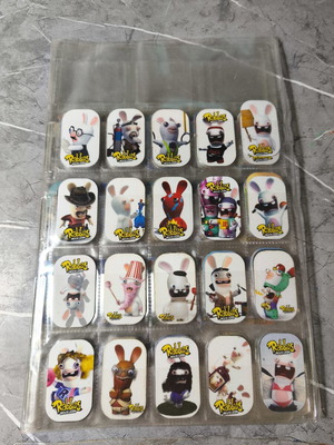 Rabbids metal collectible tags used, collection pack