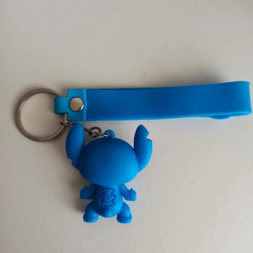 Silicone keychain with Stitch figure new, blue