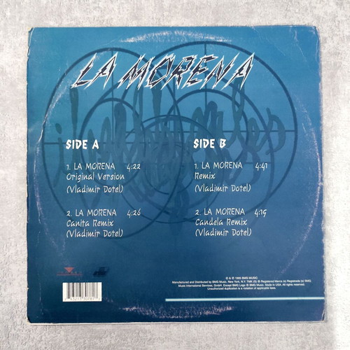 Ilegales La Morena 12'' Vinyl Single used, Latin House Merengue 1995