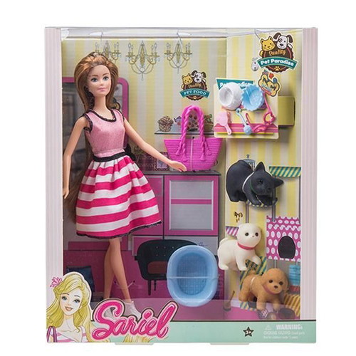 Fashion Sariel Doll with Puppies new without Speech