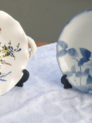 Vintage decorative plate set Japan and Chatzigiannis with fairy figure gift