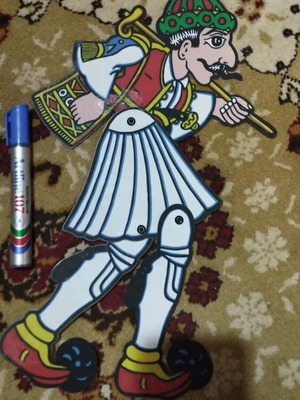 Karagiozis large shadow theatre figure