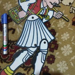 Karagiozis large shadow theatre figure