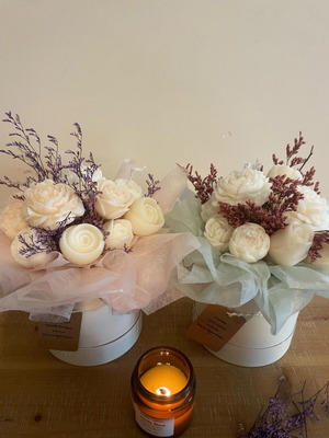 Candle Bouquet Classic new, handmade floral candle arrangement