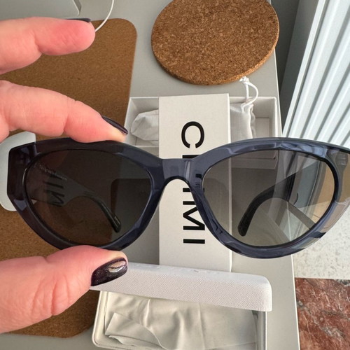 Chimi sunglasses new with blue transparent frame