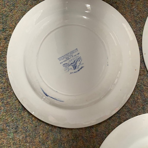 Staffordshire England Plates, pack of 3, hand engraved, 25 cm diameter