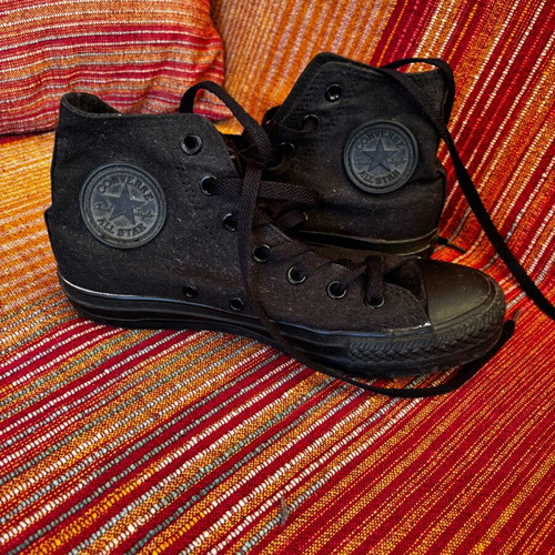 Converse All Star black athletic shoes used, size 38