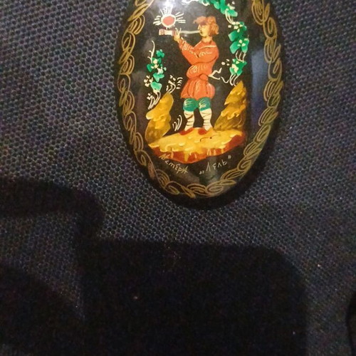 Russian brooch like new, black