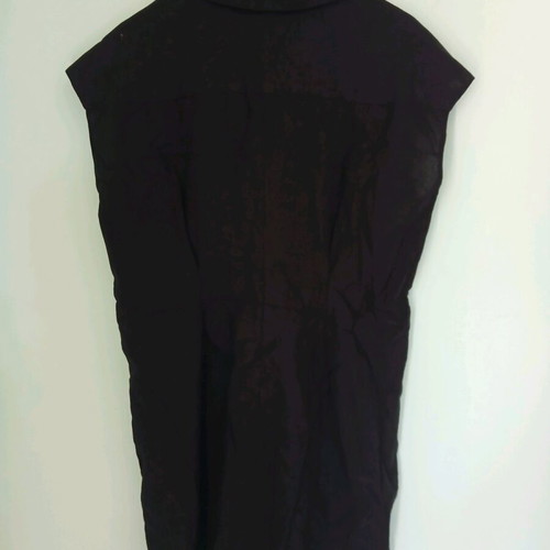 Mango mini dress with V neck collar size large new, black, linen viscose