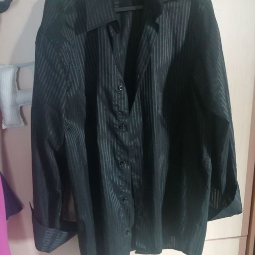 Shirt medium black and gray with cuffs like new