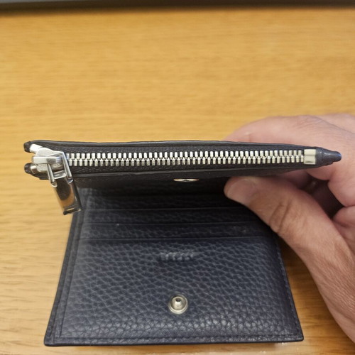 Bally wallet like new, blue, with compartments for bills and cards