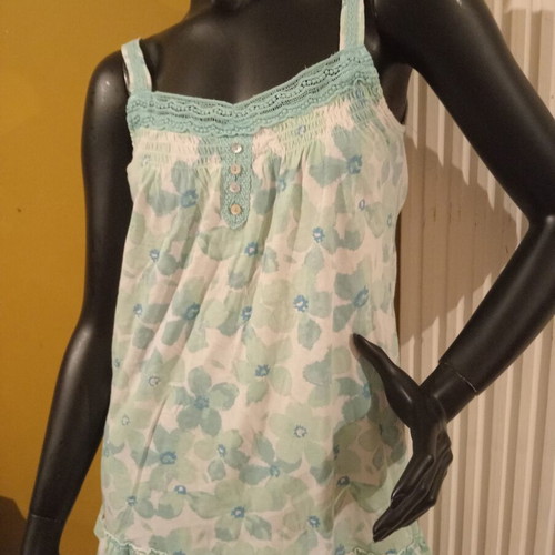 Marks & Spencer floral sleeveless blouse cotton size UK 10 like new