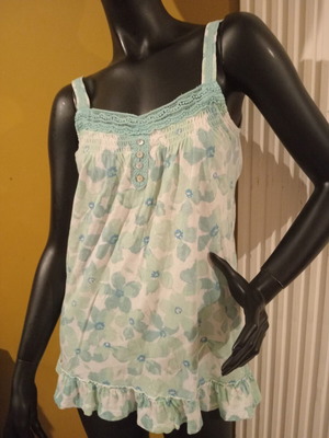 Marks & Spencer floral sleeveless blouse cotton size UK 10 like new
