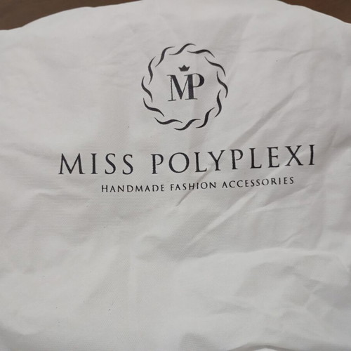 Miss Polyplexi handmade shoulder bag new, metallic fuchsia with gold chain