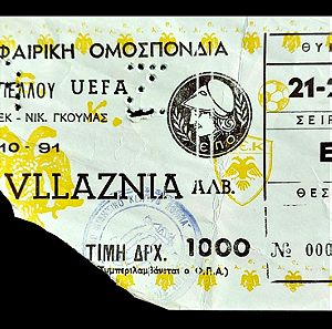 ΑΕΚ ΕΙΣΙΤΗΡΙΟ , ΑΕΚ - ΒΛΑΖΝΙΑ 1991