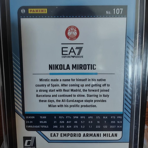 Nikola Mirotic 2024-25 Panini Donruss EuroLeague Basketball Card #107 Orange Laser Parallel