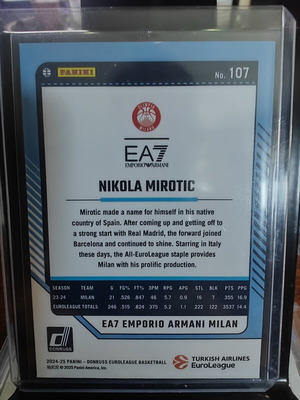 Nikola Mirotic 2024-25 Panini Donruss EuroLeague Basketball Card #107 Orange Laser Parallel