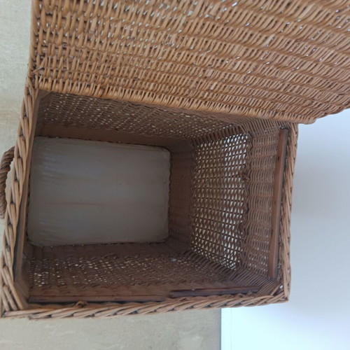 Wicker Storage Basket rectangular used with lid and handles