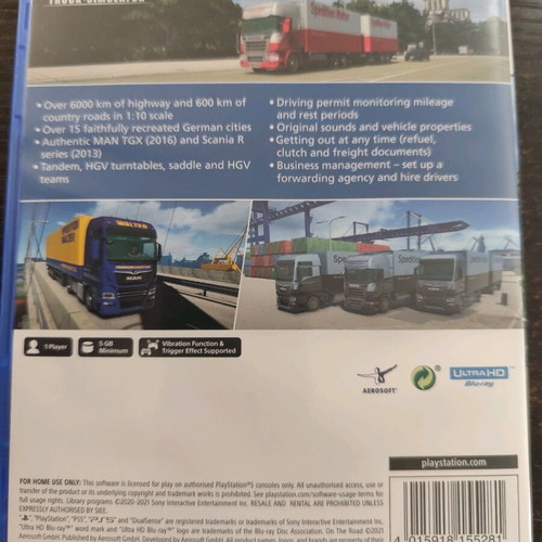 On The Road Truck-Simulator game for PlayStation 5 like new
