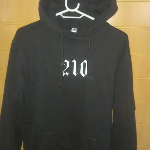 Athens Finest hoodie, medium, black and white
