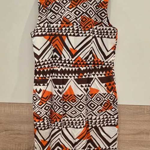 Boho ethnic dress size L like new, multicolor brown