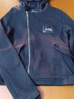 Karl Mommoo cardigan used, size M, black with hood