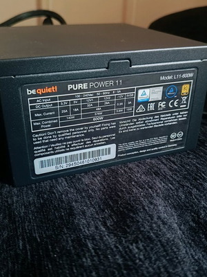 Τροφοδοτικό υπολογιστή Be Quiet Pure Power 11 600W σαν καινούργιο