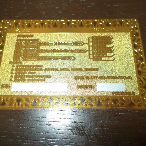 Metallic phone card new, weight 10 g