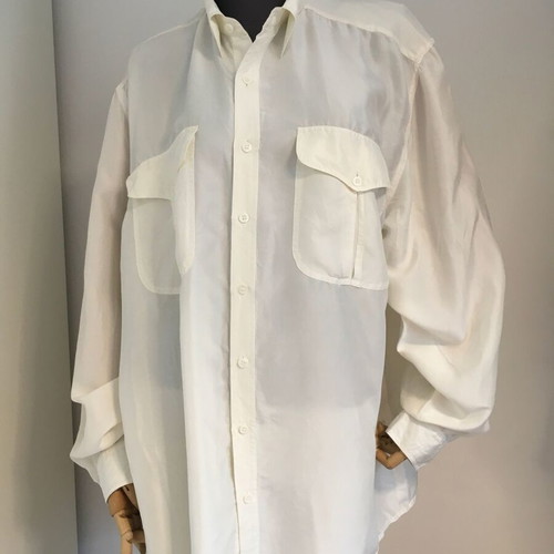 Avanti 100% silk shirt XL, white-ecru