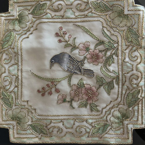 Vintage embroidered textile art like new