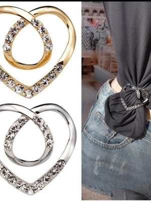 Decorative heart-shaped brooch for clothes, new