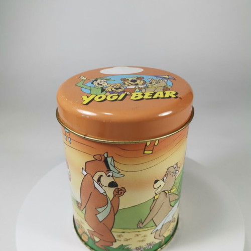 Vintage collectible metal tin Yogi Bear Hanna-Barbera 1998 used